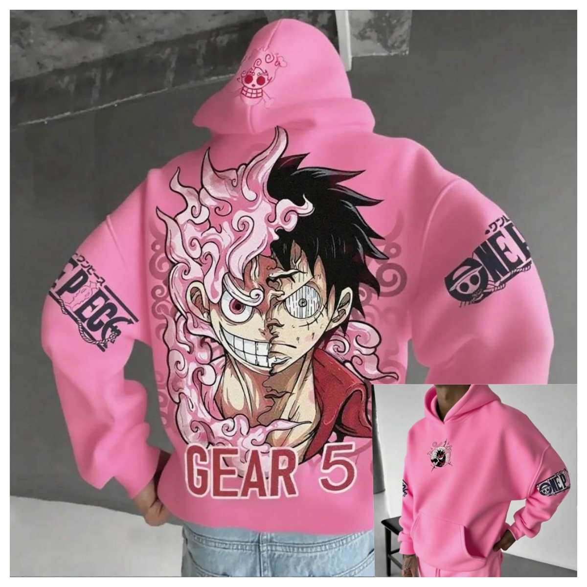 Running Gear For Winter - Men Women Pink Loose Hoodie One