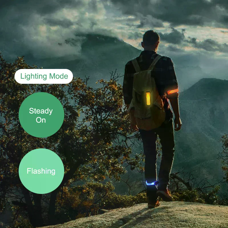 High And Running Gear - LED Armband Rechargeable, High Visibility Reflective