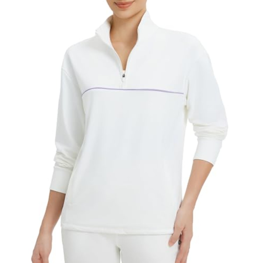 Running Gear For Winter - baleaf Women's Fleece Golf Pullover Half