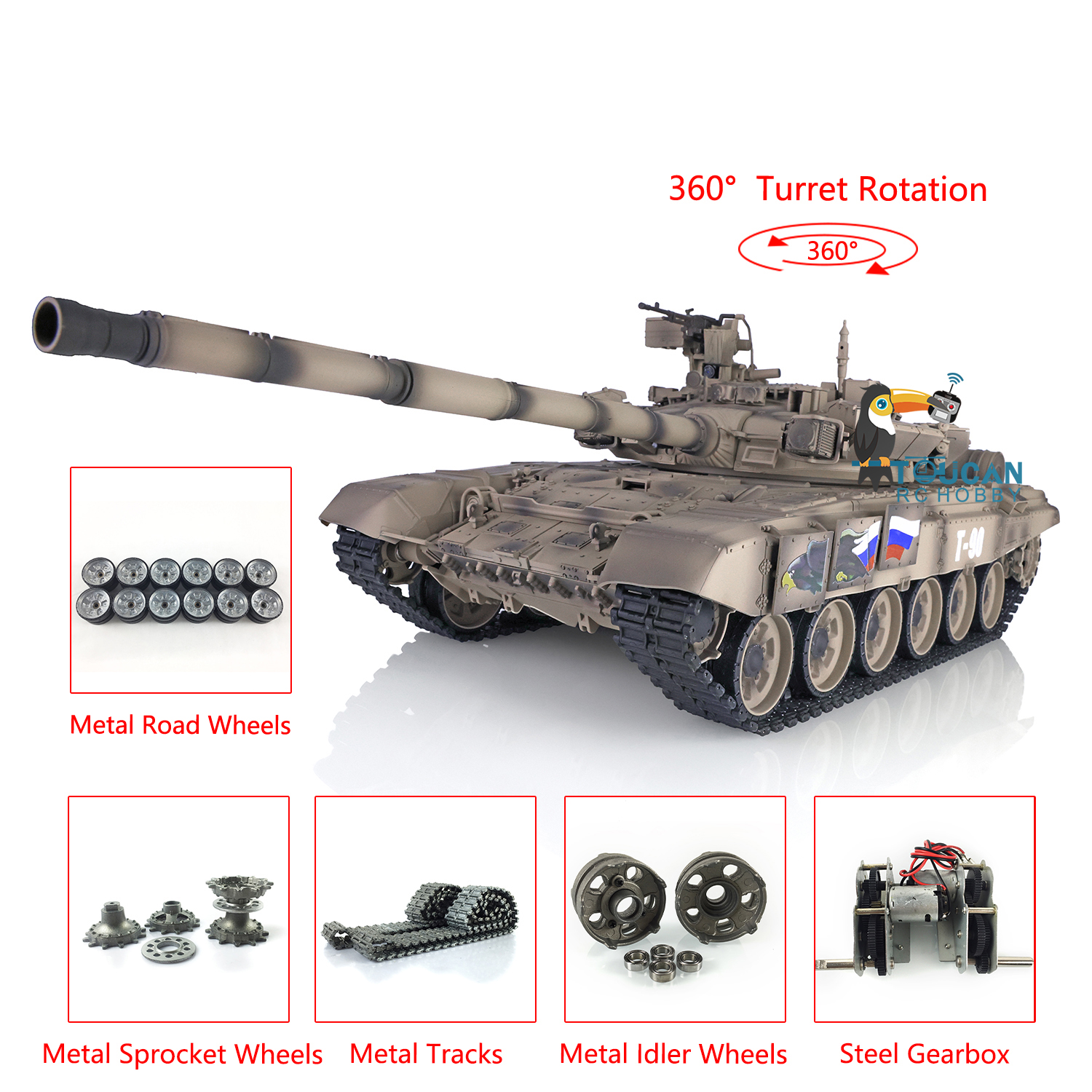 Running Gear Box - 1/16 HENG LONG 7.0 Customized Russia