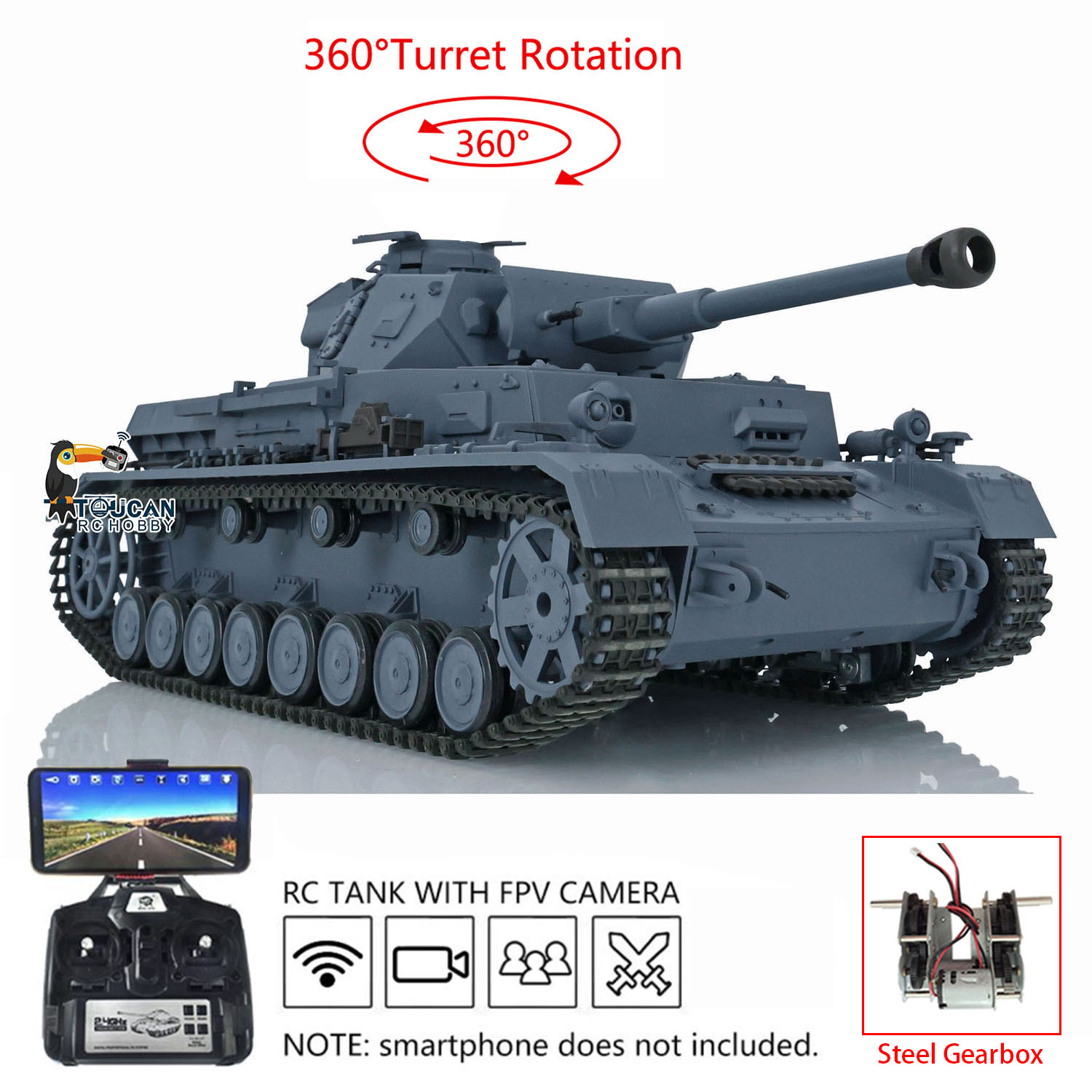 Henglong 1/16 7.0 Plastic FPV  - Running Gear Box review and price