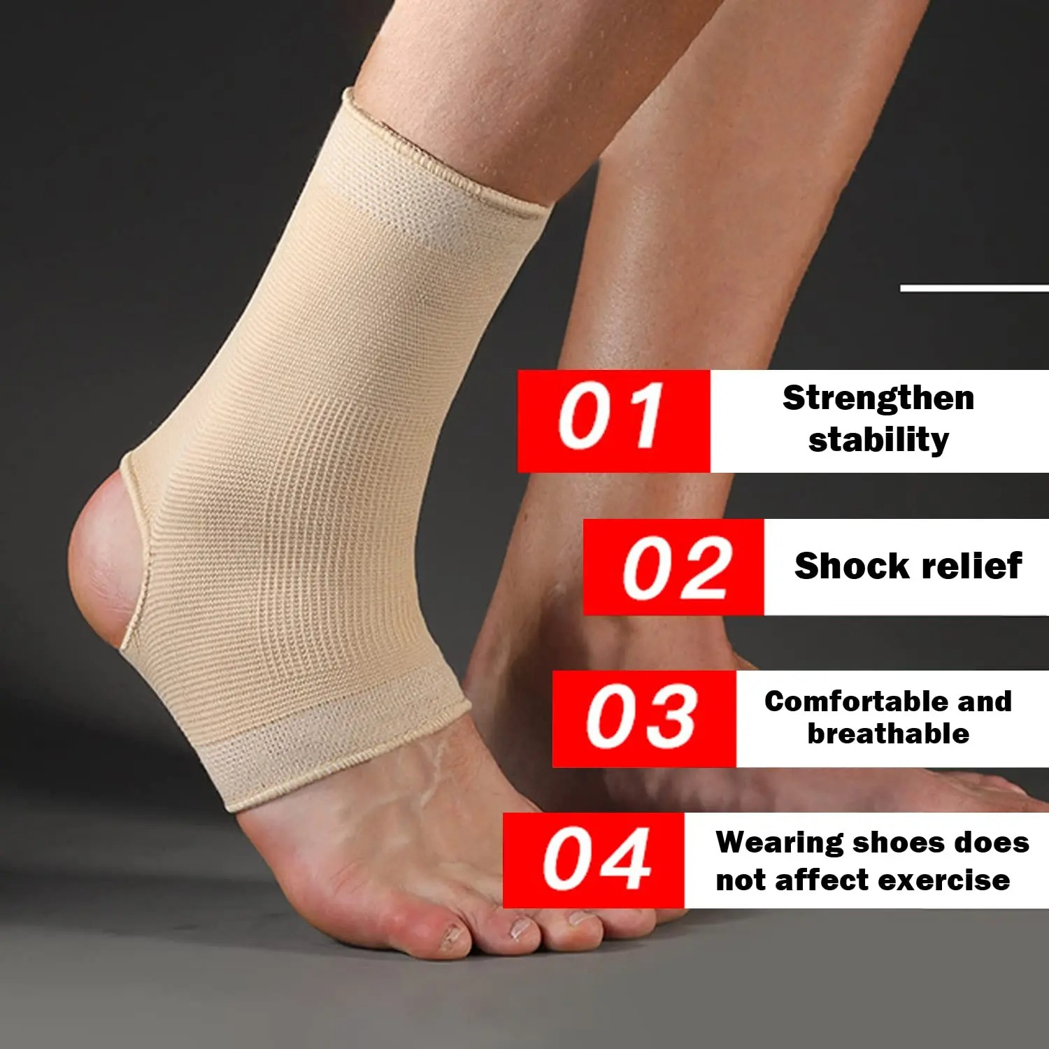 1pc Skin Color Sports Ankle Su - Running Gear For review and price