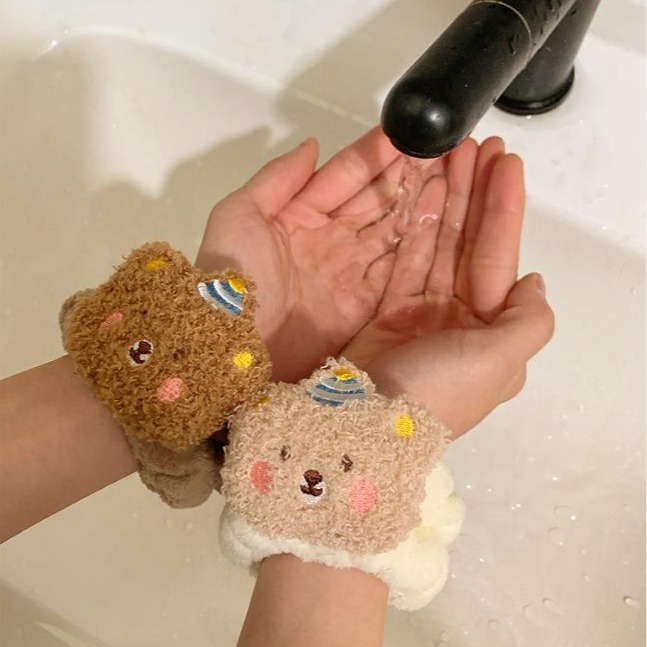 1Pair Cartoon Bear Face Wash H - Sweat Band Wrist review and price